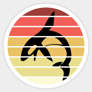 Orca Killer Whale - Vintage Retro Art Gift For Ocean lover Sticker